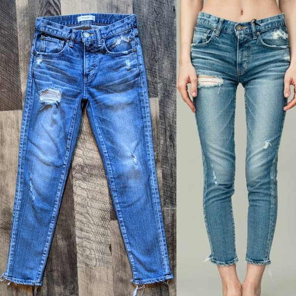 Moussy Vintage Skinny Distressed Blue Jeans - Picture 1 of 5